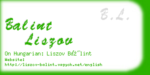 balint liszov business card